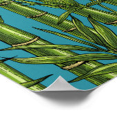 Bamboebos op blauw poster (Hoek)