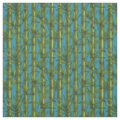 Bamboebos op blauw stof (Swatch)