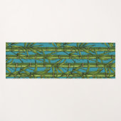 Bamboebos op blauw yogamat (Voorkant (horizontaal))