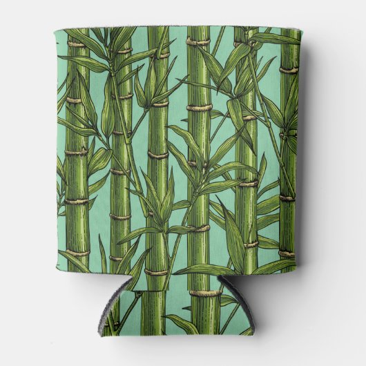 Bamboebos op lichtblauw blikjeskoeler (Voorkant)