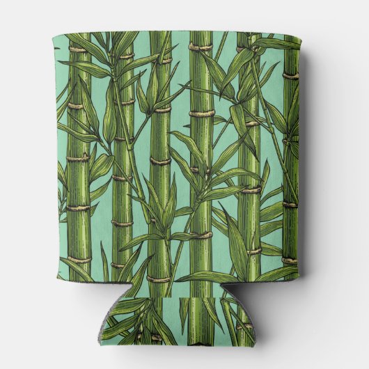 Bamboebos op lichtblauw blikjeskoeler (Achterkant)