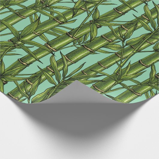 Bamboebos op lichtblauw cadeaupapier (Hoek)