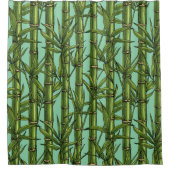 Bamboebos op lichtblauw douchegordijn (Voorkant)