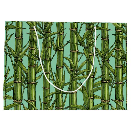 Bamboebos op lichtblauw groot cadeauzakje (Achterkant)