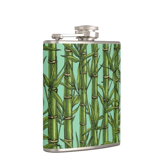 Bamboebos op lichtblauw heupfles (Rechts)