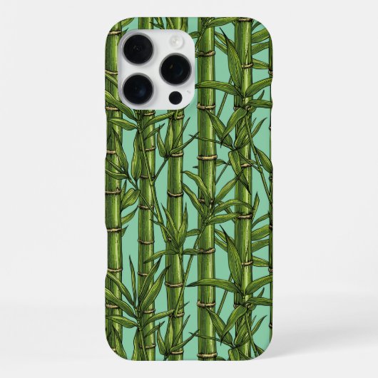 Bamboebos op lichtblauw iPhone hoesje (Achterkant)