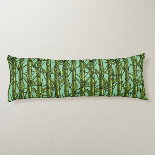 Bamboebos op lichtblauw lichaamskussen (Achterkant)