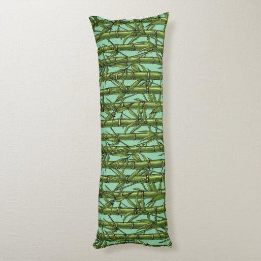 Bamboebos op lichtblauw lichaamskussen (Achterkant (Verticaal))