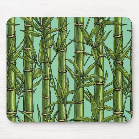 Bamboebos op lichtblauw muismat (Voorkant)