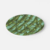 Bamboebos op lichtblauw papieren bordje (Gekanteld)