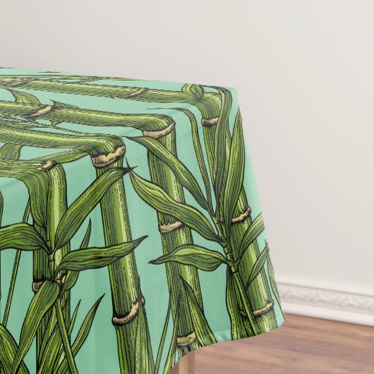 Bamboebos op lichtblauw tafelkleed (Voorbeeld)
