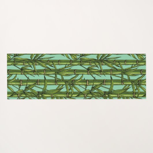 Bamboebos op lichtblauw yogamat (Achterkant (horizontaal))