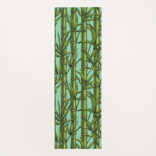 Bamboebos op lichtblauw yogamat (Achterkant)