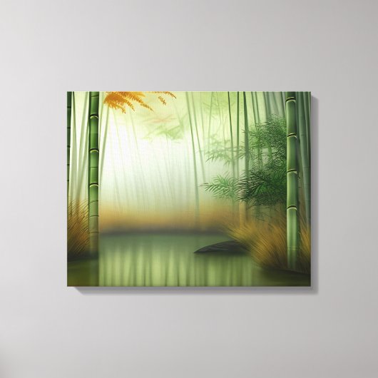 Bamboebos | Traditioneel Chinees schilderij Canvas Afdruk (Voorkant)