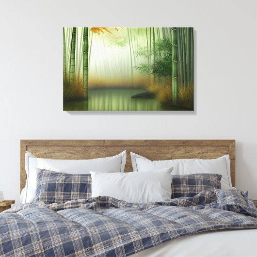 Bamboebos | Traditioneel Chinees schilderij Canvas Afdruk (Insitu (Slaapkamer))