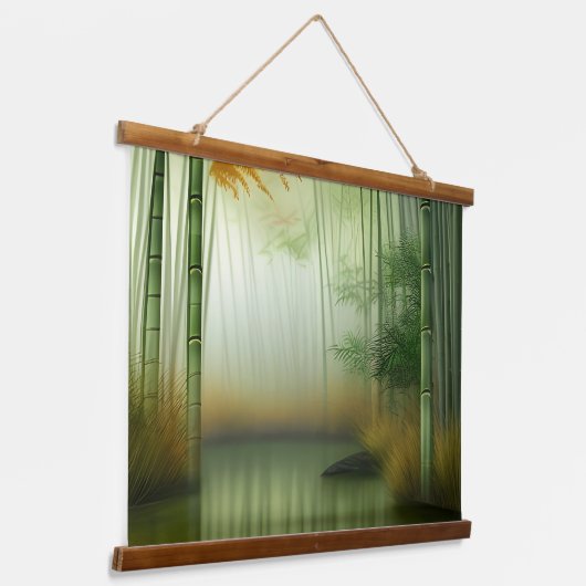 Bamboebos | Traditioneel Chinees schilderij Hangend Wandkleed (Gebogen)