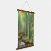 Bamboebos | Traditioneel Chinees schilderij Hangend Wandkleed (Gebogen)