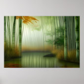 Bamboebos | Traditioneel Chinees schilderij Poster (Voorkant)