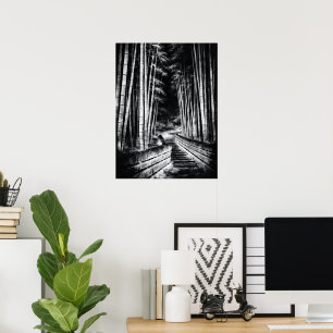 Bamboepad bij Nacht – Yin Japanse Zen Muurkunst Poster
