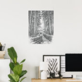 Bamboepad in Licht - Yang | Japanse Zen Wandkunst Poster (Thuiskantoor)
