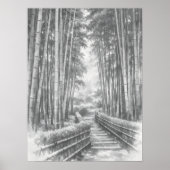 Bamboepad in Licht - Yang | Japanse Zen Wandkunst Poster (Voorkant)