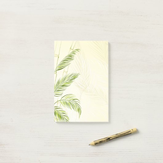 Bamboestengels en bladeren, all over print - post-it® notes (Op bureau)