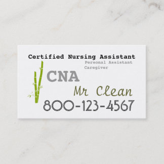 Bamboethema CNA-werkkaartsjabloon Visitekaartje