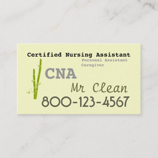 Bamboethema CNA-werkkaartsjabloon Visitekaartje (Voorkant)