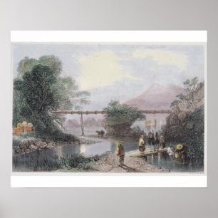 Bamboo Aqueduct in Hong Kong, gegraveerd door Henr Poster
