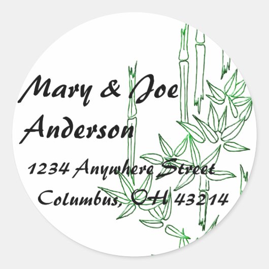 Bamboo Asian Threadrek Address Labels (Voorkant)