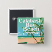 Bamboo Beach Jamaica Vierkante Button 5,1 Cm (Voorkant /achterkant)