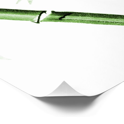 Bamboo Chinese Art - één - groen Perfect Poster (Hoek)