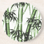 Bamboo Chinese Art - één - groen Zandsteen Onderzetter (Voorkant)