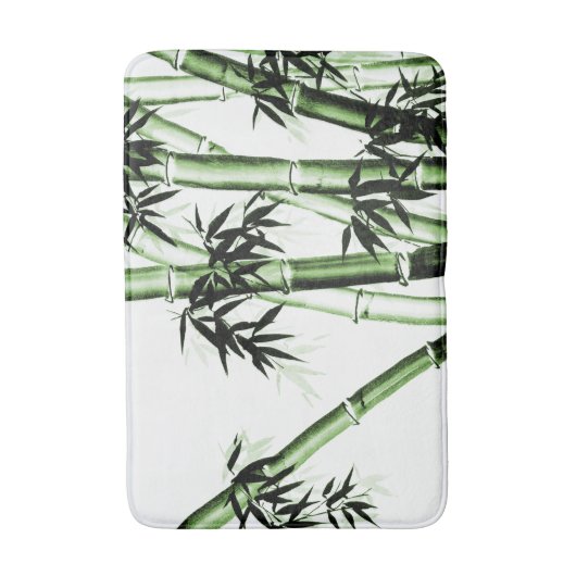 Bamboo Chinese Art - één - groene bath Mat (Voorkant Verticaal)