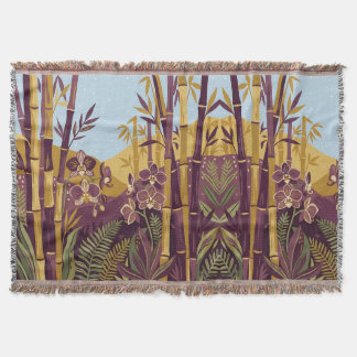 Bamboo Forest Art Blanket – Mustard & Plum Deken