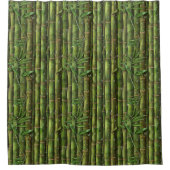 Bamboo Forest Dew Drops Bamboo Moderne Textuur Douchegordijn (Voorkant)