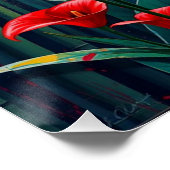 bamboo forest with red callas perfect poster (Hoek)