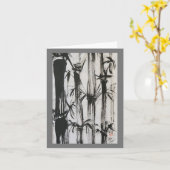Bamboo Grove in Sumi Ink Kaart (Gele Bloem)