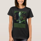 Bamboo Grove Pixelated Oasis River T-shirt (Voorkant)