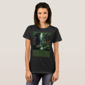 Bamboo Grove Pixelated Oasis River T-shirt (Voorkant volledig)