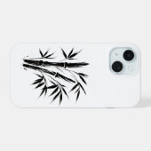 Bamboo-inktillustratie – Zen-ontwerp op iPhone 15 Case (Achterkant horizontaal)
