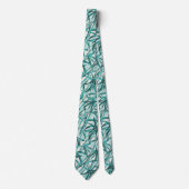 Bamboo Jungle Hawaïaanse Streep -Turquoise Stropdas (Voorkant)