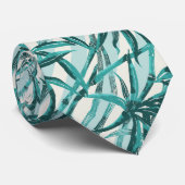 Bamboo Jungle Hawaïaanse Streep -Turquoise Stropdas (Opgerold)