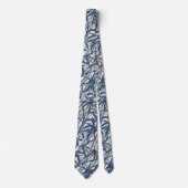 Bamboo Jungle Hawaiian Stripe -Navy Stropdas (Voorkant)