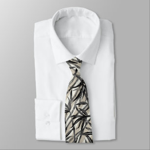 Bamboo Jungle Hawaiian Stripe -Zwart Stropdas