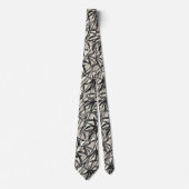 Bamboo Jungle Hawaiian Stripe -Zwart Stropdas (Voorkant)
