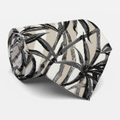 Bamboo Jungle Hawaiian Stripe -Zwart Stropdas (Opgerold)