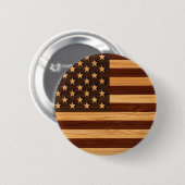 Bamboo Kijk & gegraveerd Amerikaanse vlag Ronde Button 5,7 Cm (Voorkant /achterkant)