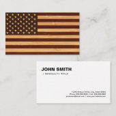Bamboo Kijk & gegraveerd  Amerikaanse vlag Visitekaartje (Voorkant / Achterkant)