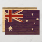 Bamboo Kijk & gegraveerd Australië Australische vl Kaart (Voorkant / Achterkant)